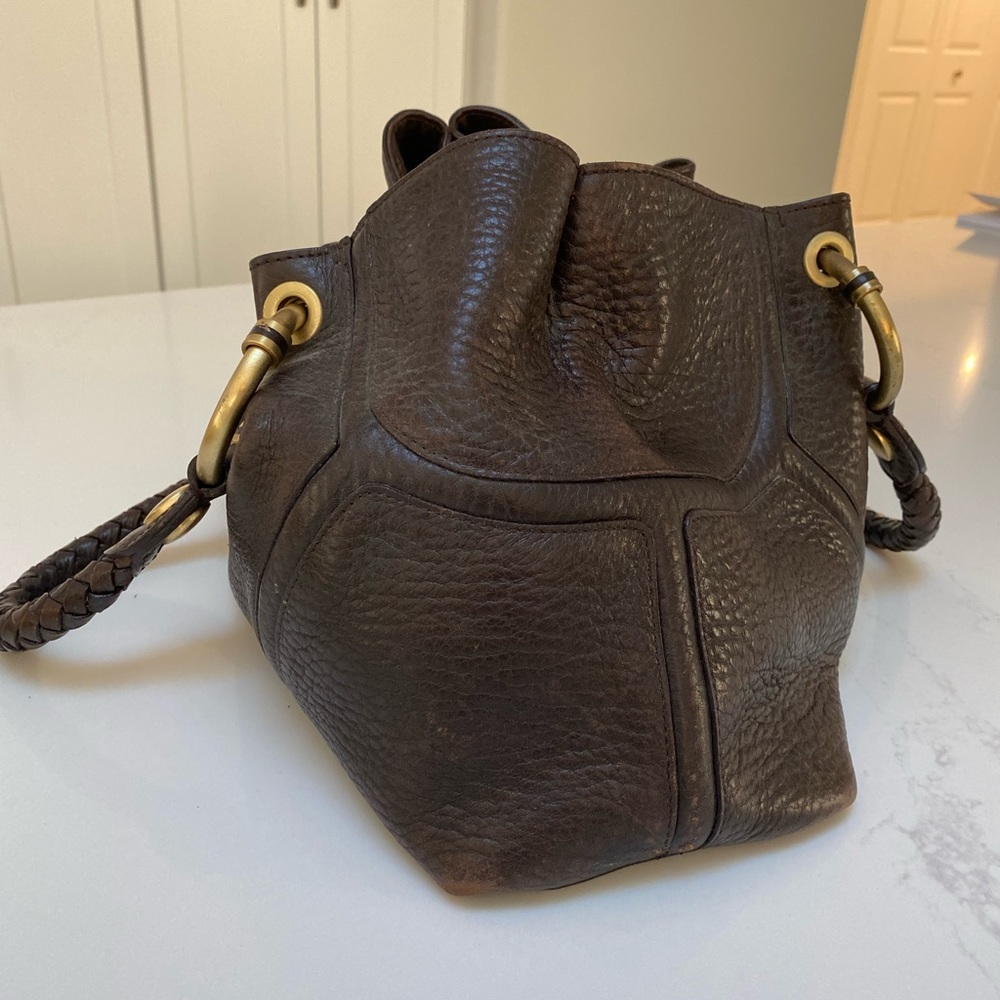 Kenneth Cole Brown Pebbled Leather hobo bag